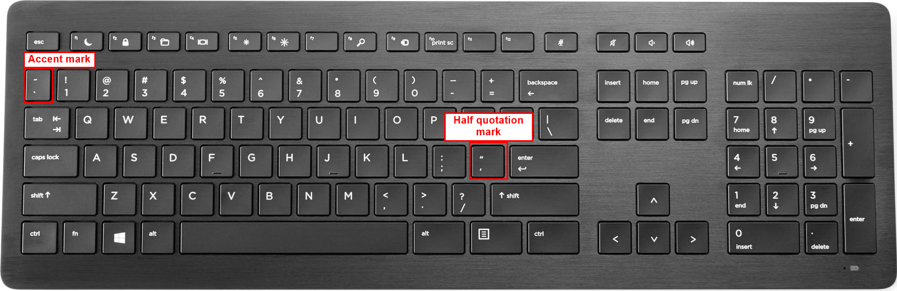 Merkit Windows näppäimistössä